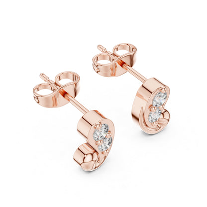 18K Yellow Gold Round Lab-Grown Diamond Engagement Earrings for Women | Pure Carat