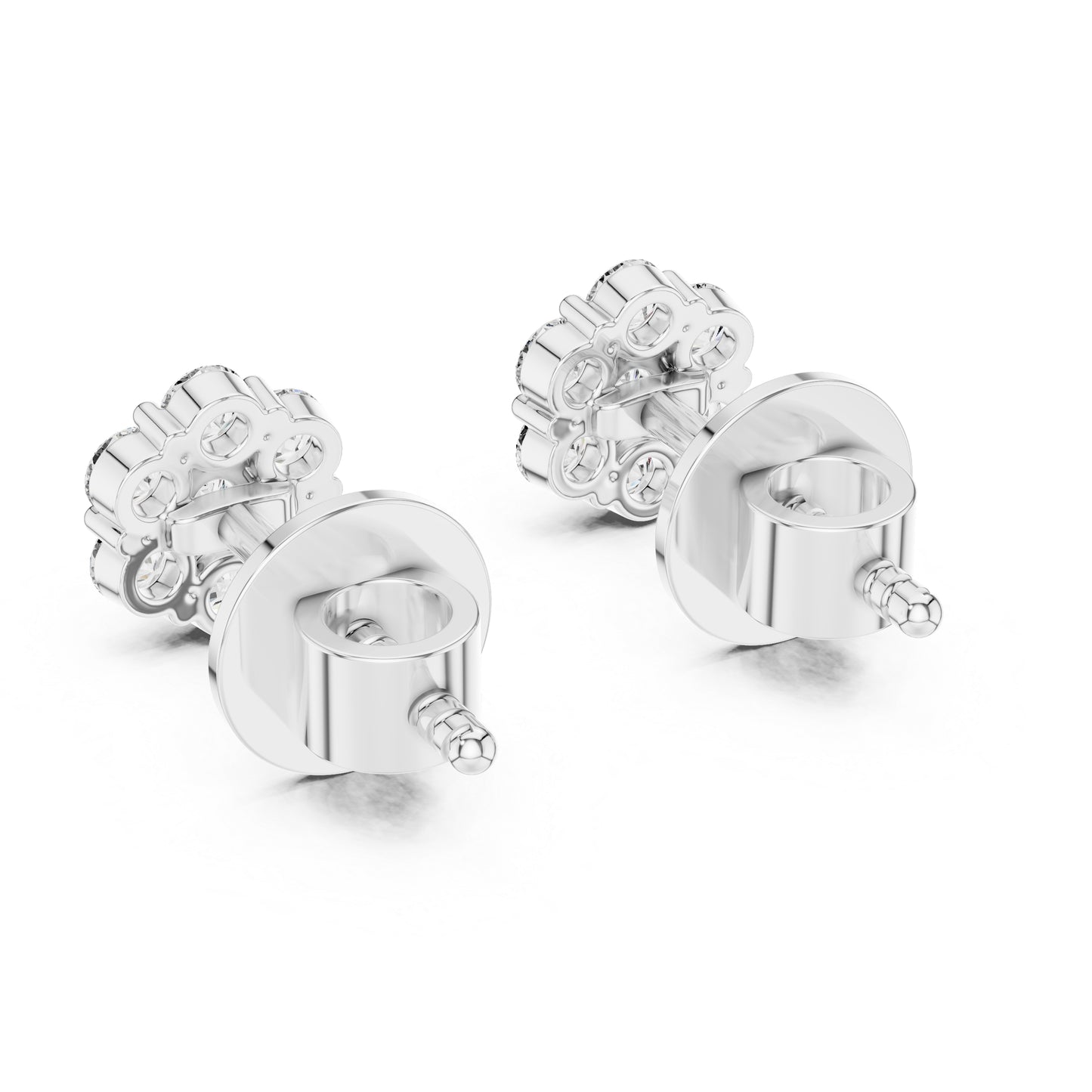 Round Lab-Grown Diamond Drop Earrings in 18K Yellow Gold | PureCarat
