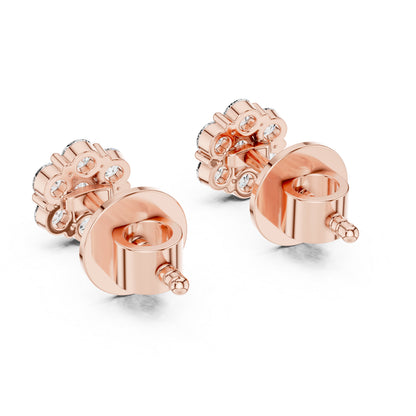 Round Lab-Grown Diamond Drop Earrings in 18K Yellow Gold | PureCarat