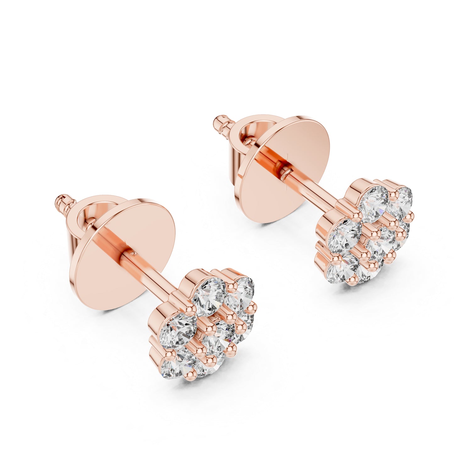 Round Lab-Grown Diamond Drop Earrings in 18K Yellow Gold | PureCarat