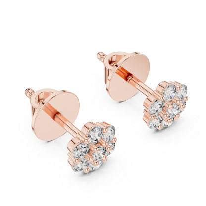 Round Lab-Grown Diamond Drop Earrings in 18K Yellow Gold | PureCarat