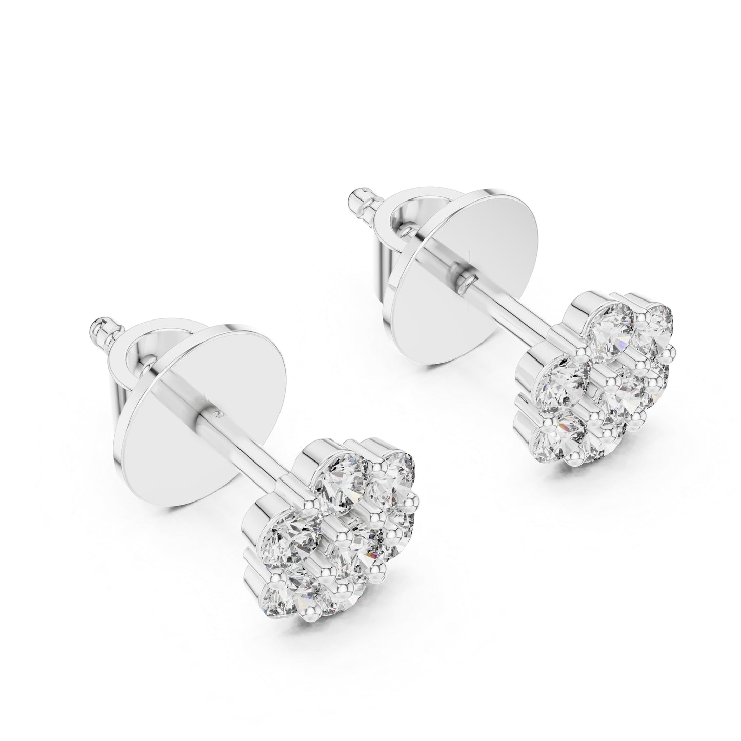 Round Lab-Grown Diamond Drop Earrings in 18K Yellow Gold | PureCarat