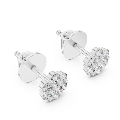 Round Lab-Grown Diamond Drop Earrings in 18K Yellow Gold | PureCarat