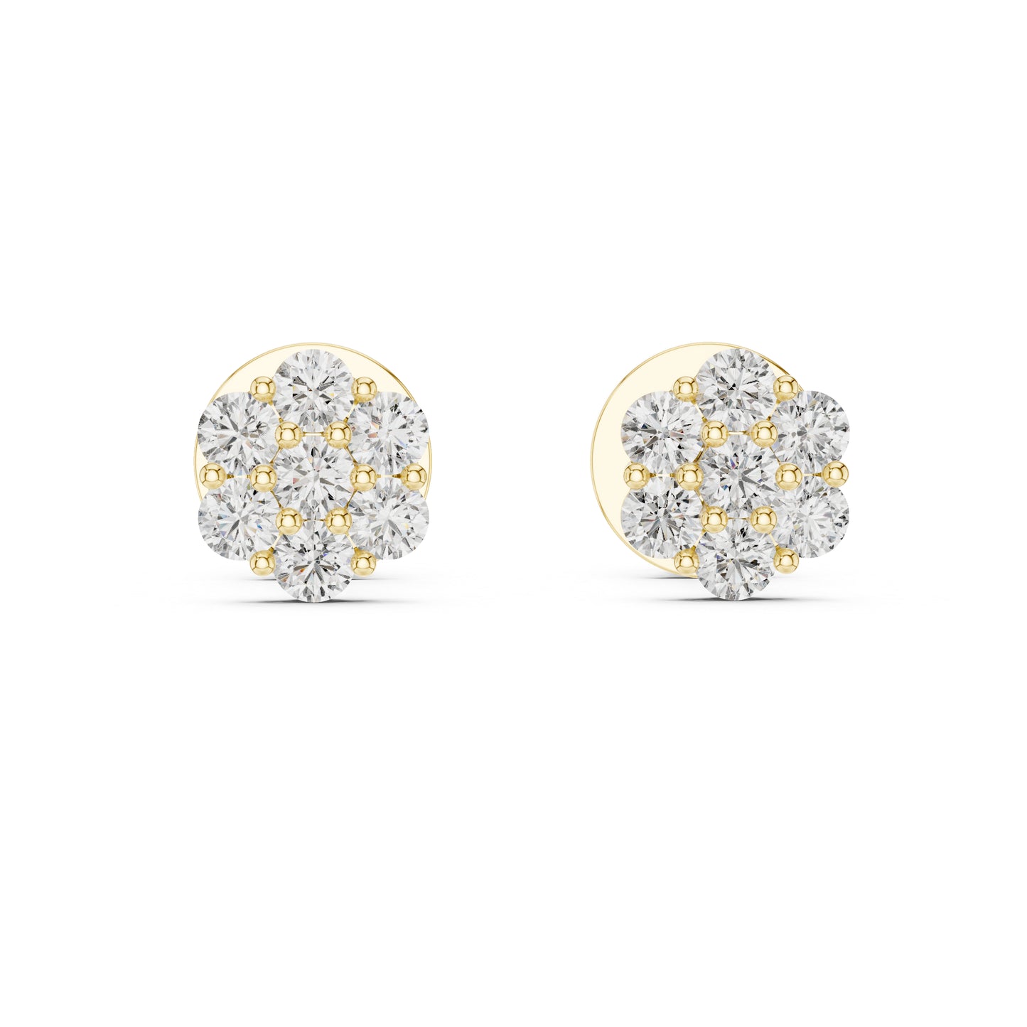Round Lab-Grown Diamond Drop Earrings in 18K Yellow Gold | PureCarat