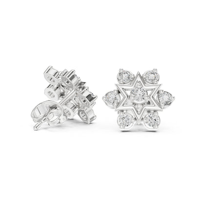 14K White Gold Round Lab-Grown Diamond Engagement Earrings for Women | Pure Carat