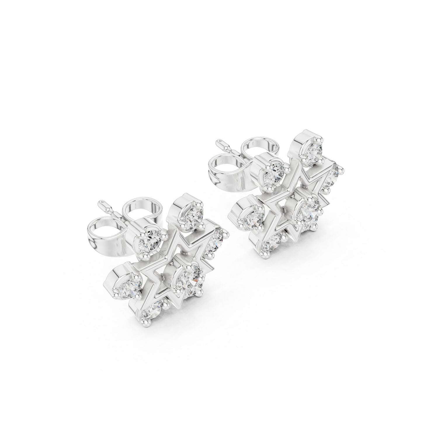 14K White Gold Round Lab-Grown Diamond Engagement Earrings for Women | Pure Carat