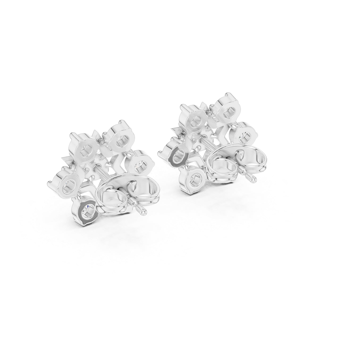 14K White Gold Round Lab-Grown Diamond Engagement Earrings for Women | Pure Carat
