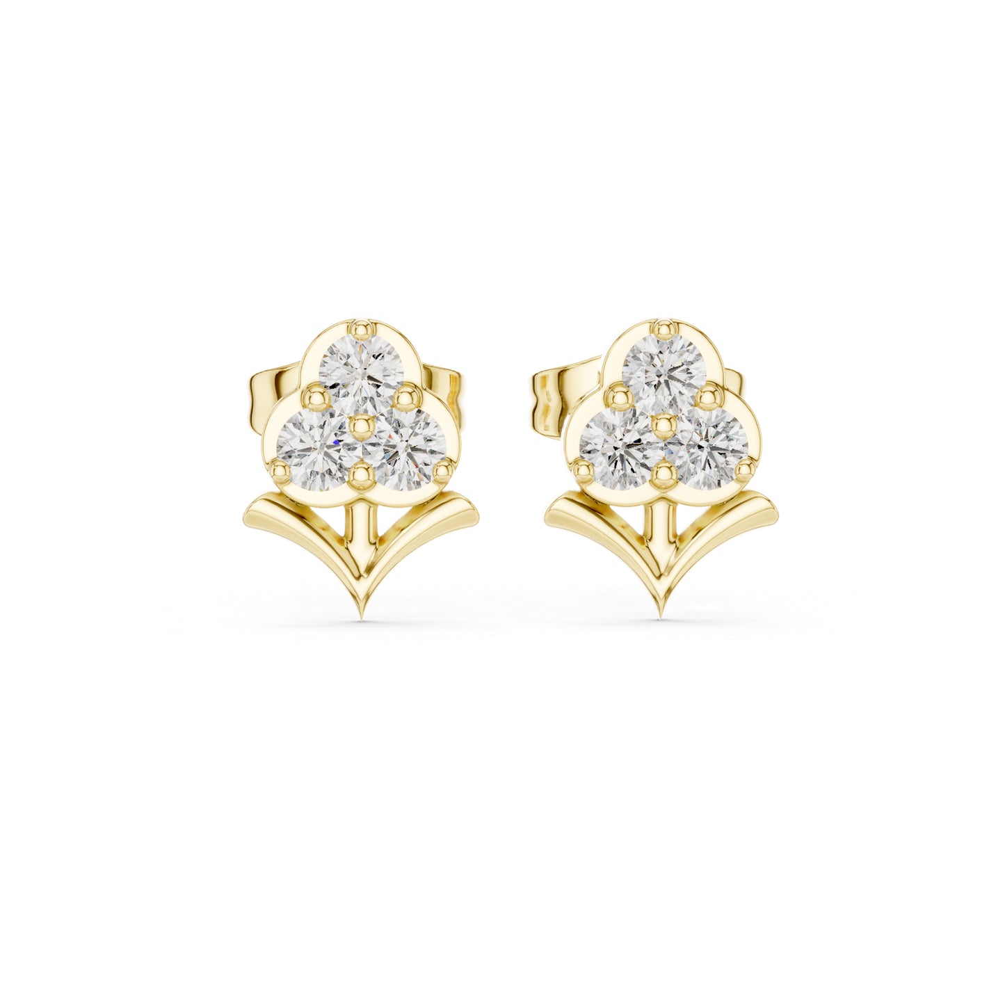 18K Rose Gold Round Lab-Grown Diamond Engagement Earrings for Women | Pure Carat