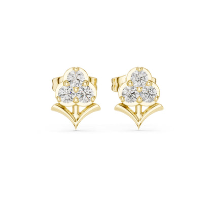 18K Rose Gold Round Lab-Grown Diamond Engagement Earrings for Women | Pure Carat