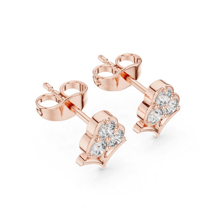 18K Rose Gold Round Lab-Grown Diamond Engagement Earrings for Women | Pure Carat