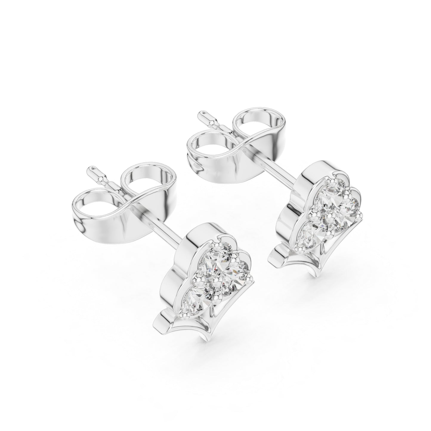 18K Rose Gold Round Lab-Grown Diamond Engagement Earrings for Women | Pure Carat