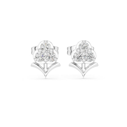 18K Rose Gold Round Lab-Grown Diamond Engagement Earrings for Women | Pure Carat