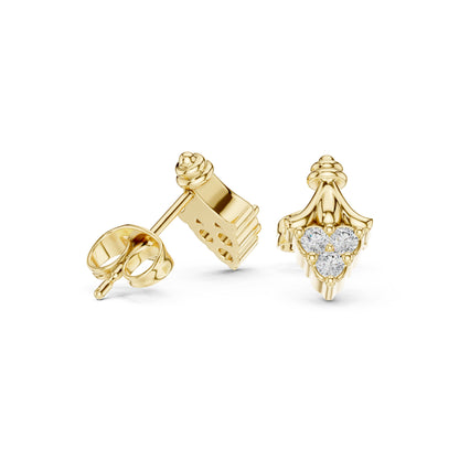 14K Yellow Gold Round Lab-Grown Diamond Everyday Wear Earrings for Women | Pure Carat