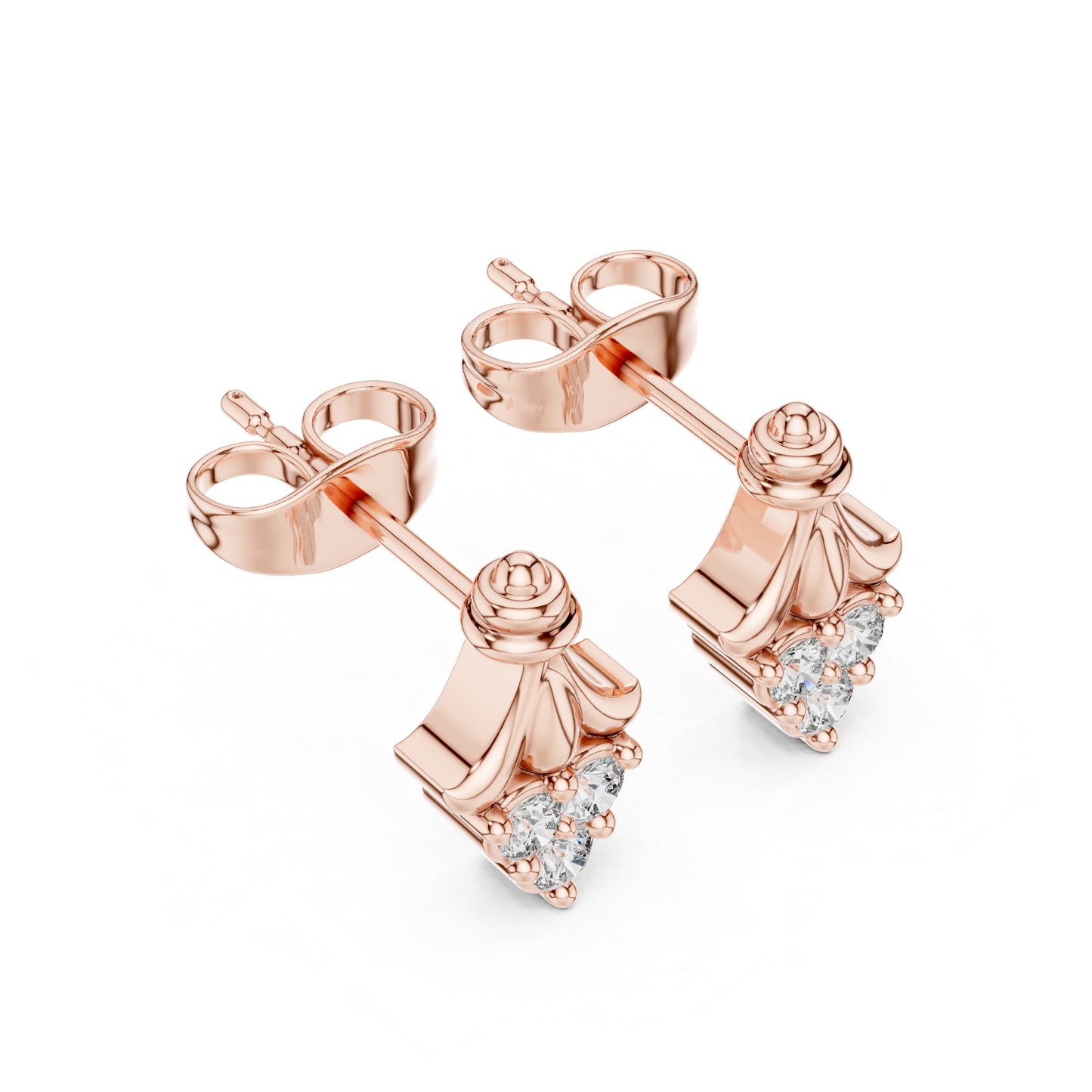 14K Yellow Gold Round Lab-Grown Diamond Everyday Wear Earrings for Women | Pure Carat