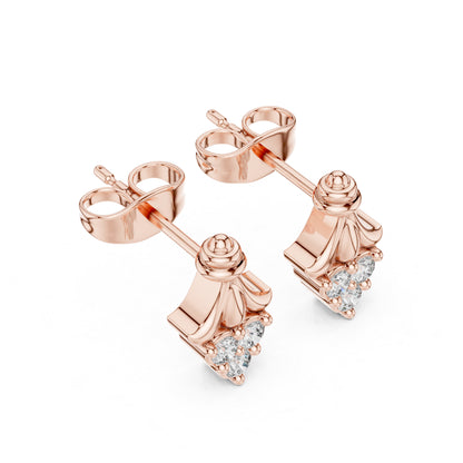 14K Yellow Gold Round Lab-Grown Diamond Everyday Wear Earrings for Women | Pure Carat