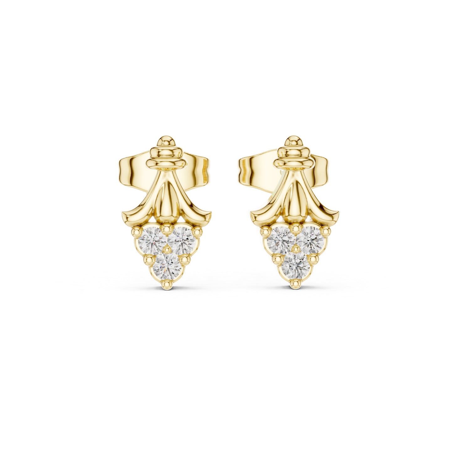 14K Yellow Gold Round Lab-Grown Diamond Everyday Wear Earrings for Women | Pure Carat