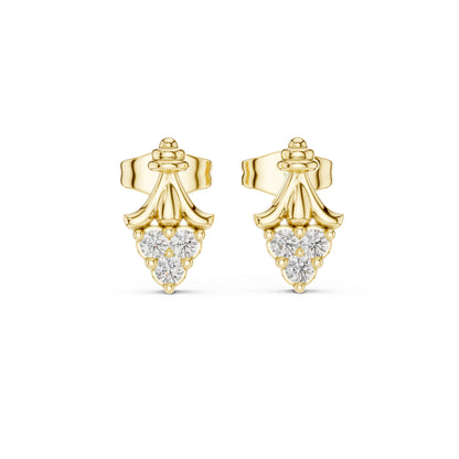 14K Yellow Gold Round Lab-Grown Diamond Everyday Wear Earrings for Women | Pure Carat
