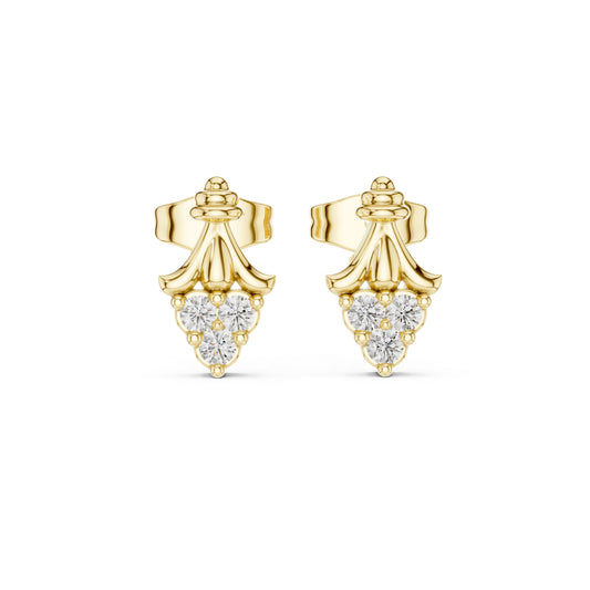 14K Yellow Gold Round Lab-Grown Diamond Everyday Wear Earrings for Women | Pure Carat
