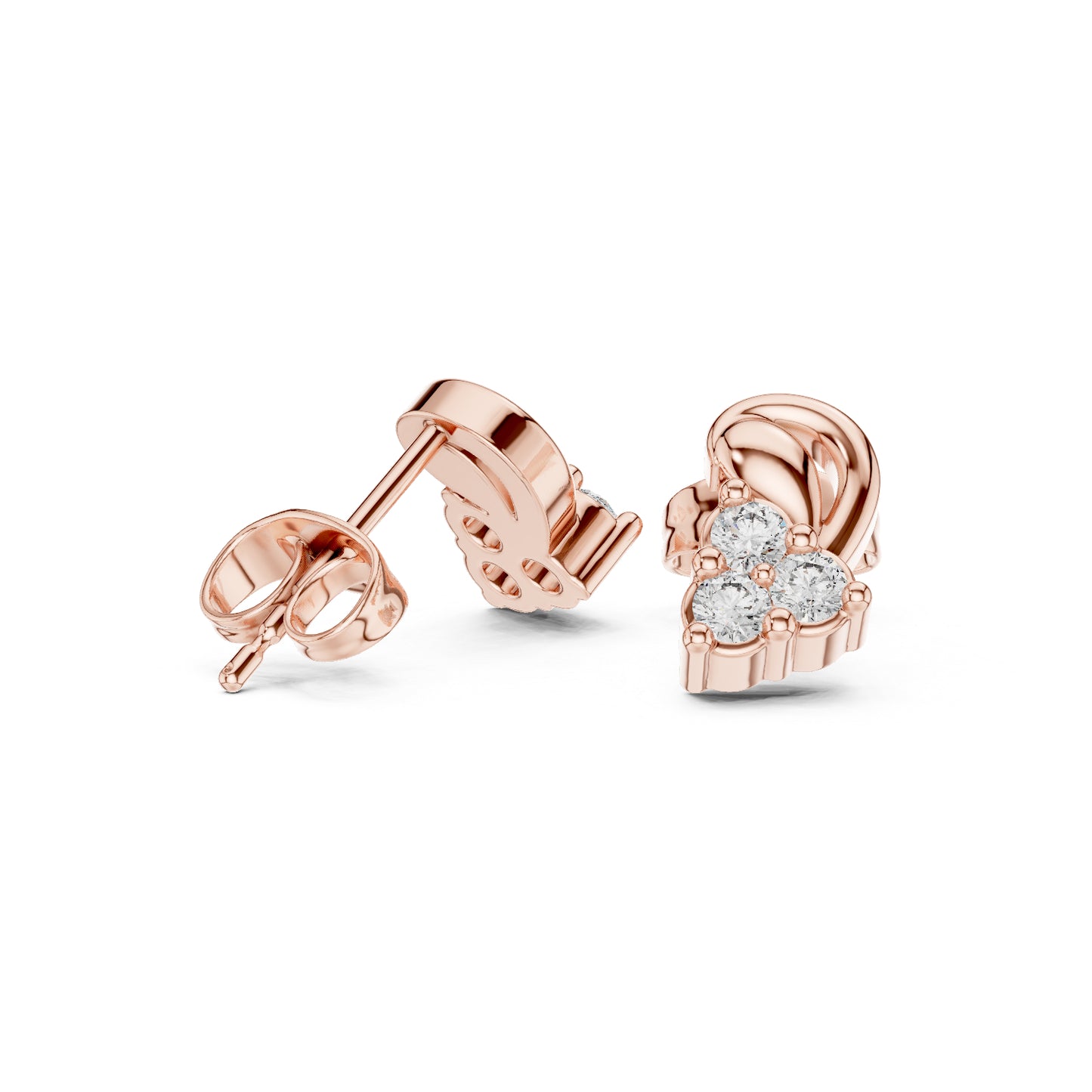 14K White Gold Round Lab-Grown Diamond Engagement Earrings for Women | Pure Carat