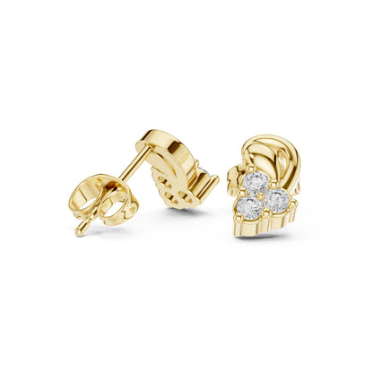 14K White Gold Round Lab-Grown Diamond Engagement Earrings for Women | Pure Carat