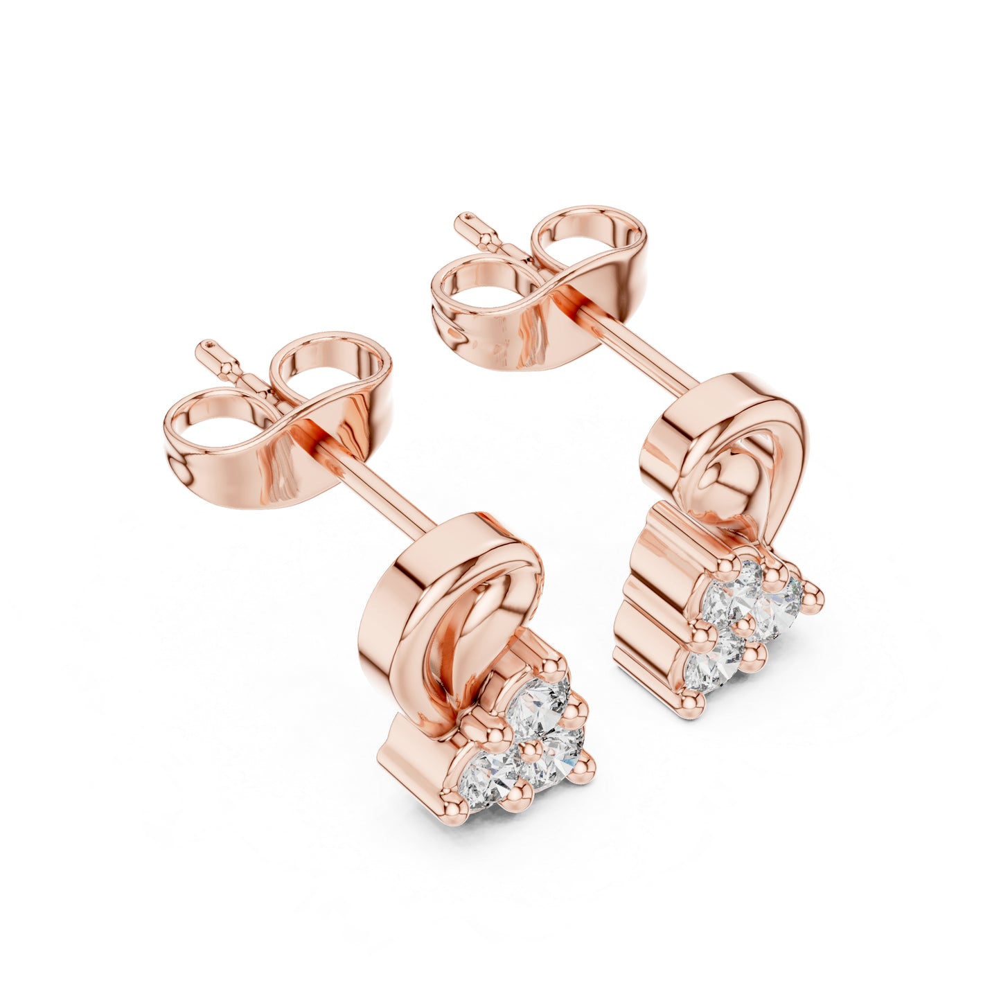 14K White Gold Round Lab-Grown Diamond Engagement Earrings for Women | Pure Carat