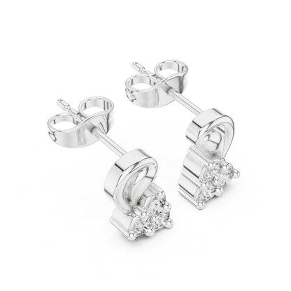 14K White Gold Round Lab-Grown Diamond Engagement Earrings for Women | Pure Carat