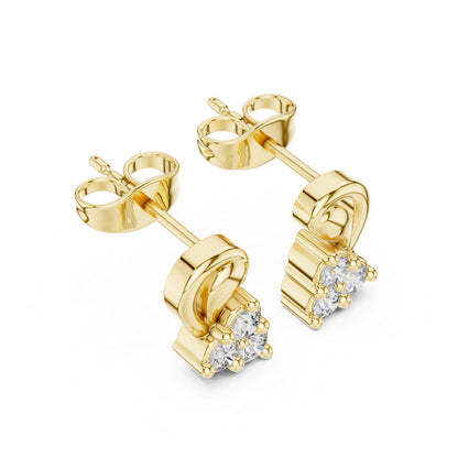 14K White Gold Round Lab-Grown Diamond Engagement Earrings for Women | Pure Carat