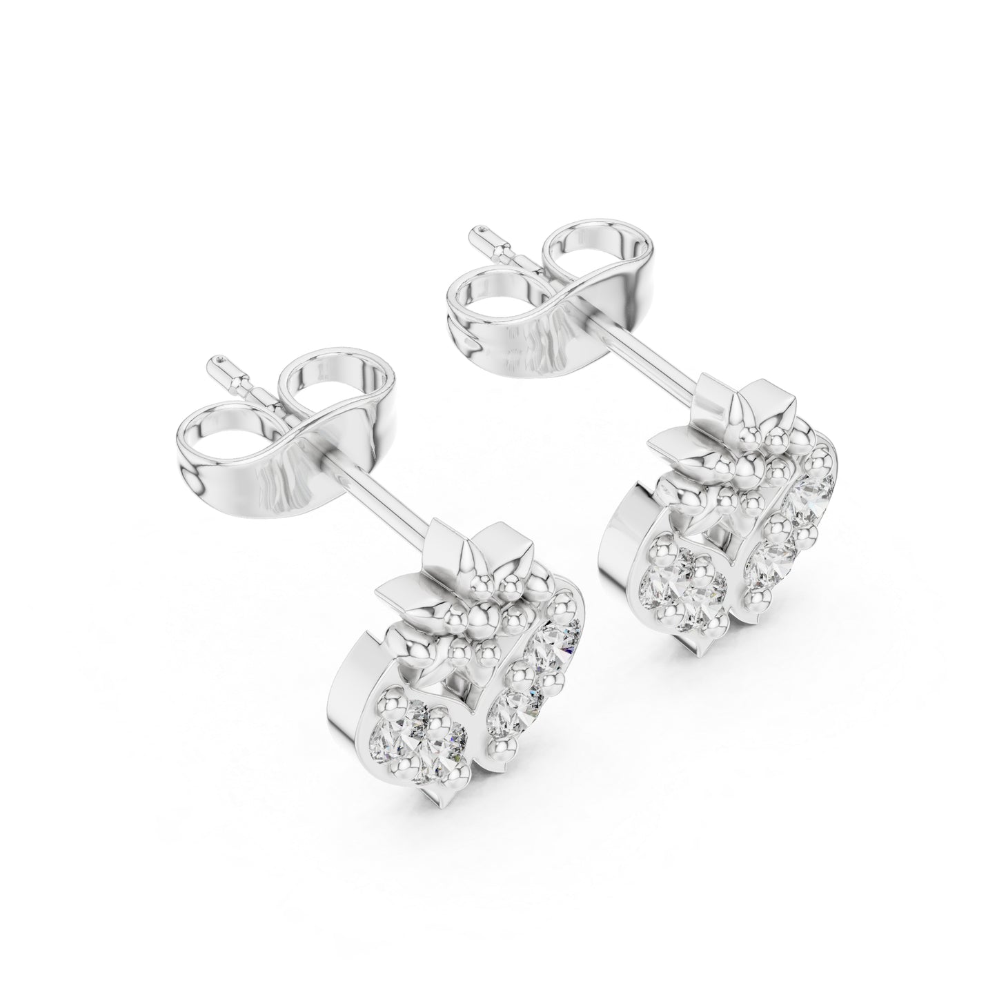 18K Rose Gold Round Lab-Grown Diamond Everyday Wear Earrings for Women | Pure Carat