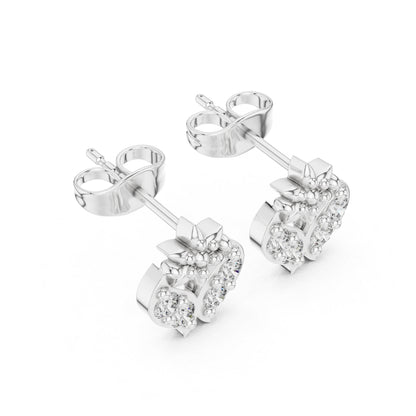 18K Rose Gold Round Lab-Grown Diamond Everyday Wear Earrings for Women | Pure Carat