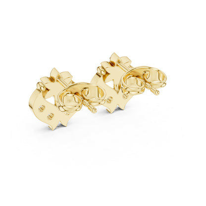 18K Rose Gold Round Lab-Grown Diamond Everyday Wear Earrings for Women | Pure Carat