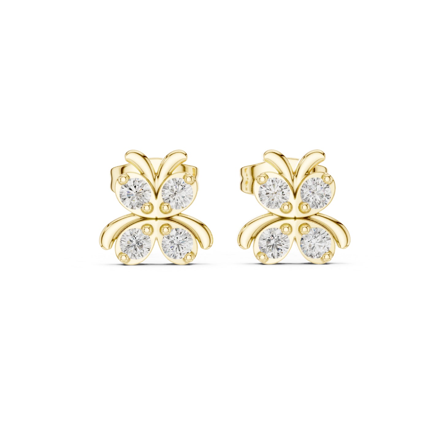 14K Yellow Gold Round Lab-Grown Diamond Engagement Earrings for Women | Pure Carat