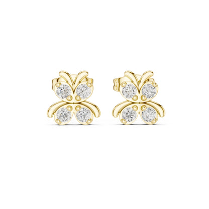 14K Yellow Gold Round Lab-Grown Diamond Engagement Earrings for Women | Pure Carat