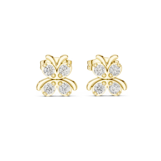 14K Yellow Gold Round Lab-Grown Diamond Engagement Earrings for Women | Pure Carat