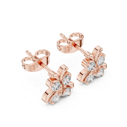 14K Yellow Gold Round Lab-Grown Diamond Engagement Earrings for Women | Pure Carat