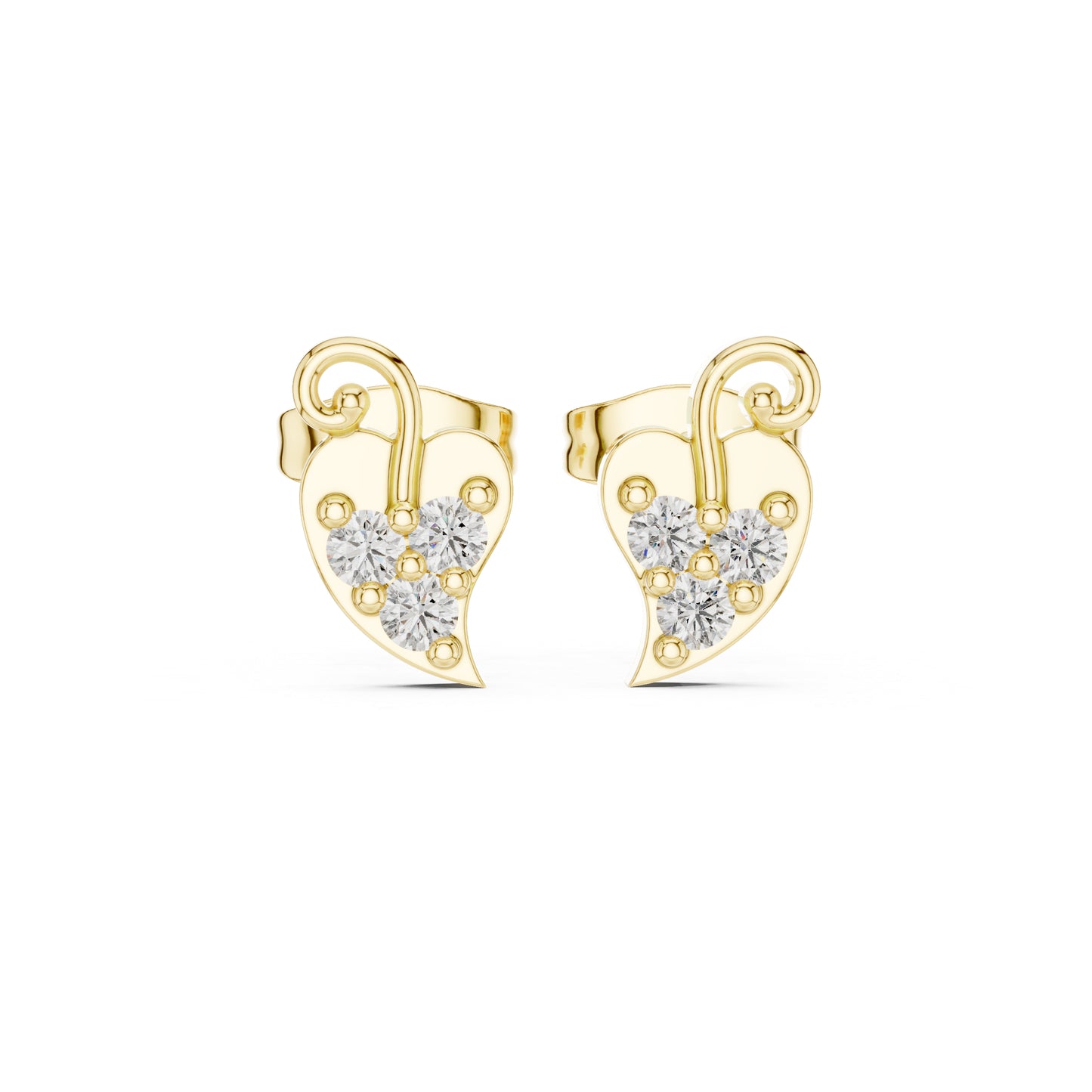 14K White Gold Round Lab-Grown Diamond Engagement Earrings for Women | Pure Carat