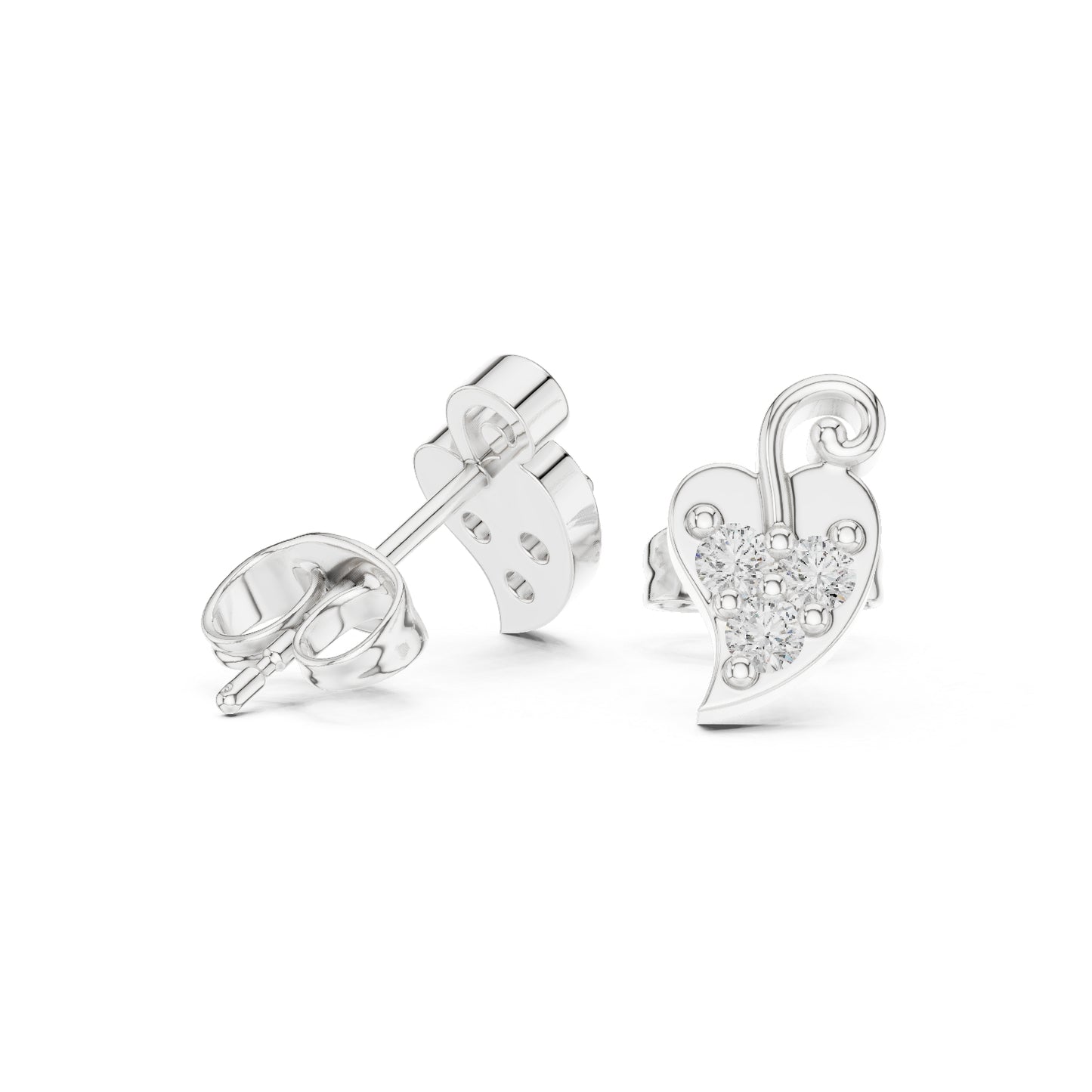 14K White Gold Round Lab-Grown Diamond Engagement Earrings for Women | Pure Carat