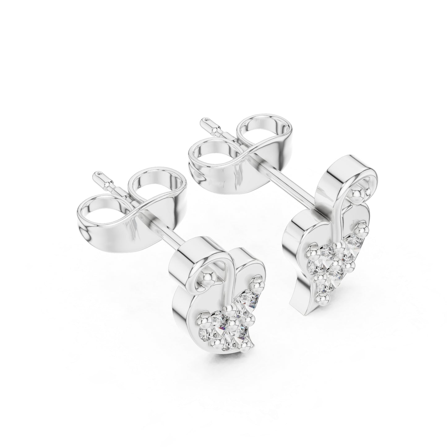 14K White Gold Round Lab-Grown Diamond Engagement Earrings for Women | Pure Carat