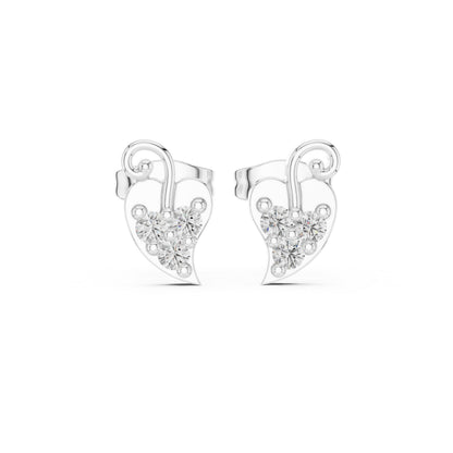 14K White Gold Round Lab-Grown Diamond Engagement Earrings for Women | Pure Carat