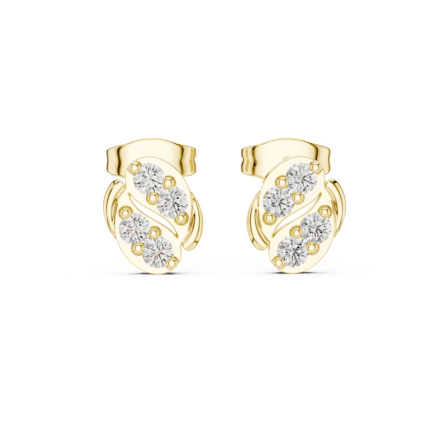 18K Rose Gold Round Lab-Grown Diamond Wedding Earrings for Women | Pure Carat