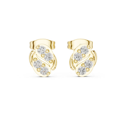 18K Rose Gold Round Lab-Grown Diamond Wedding Earrings for Women | Pure Carat