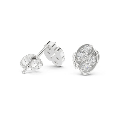 18K Rose Gold Round Lab-Grown Diamond Wedding Earrings for Women | Pure Carat
