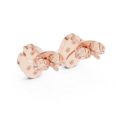 18K Rose Gold Round Lab-Grown Diamond Wedding Earrings for Women | Pure Carat
