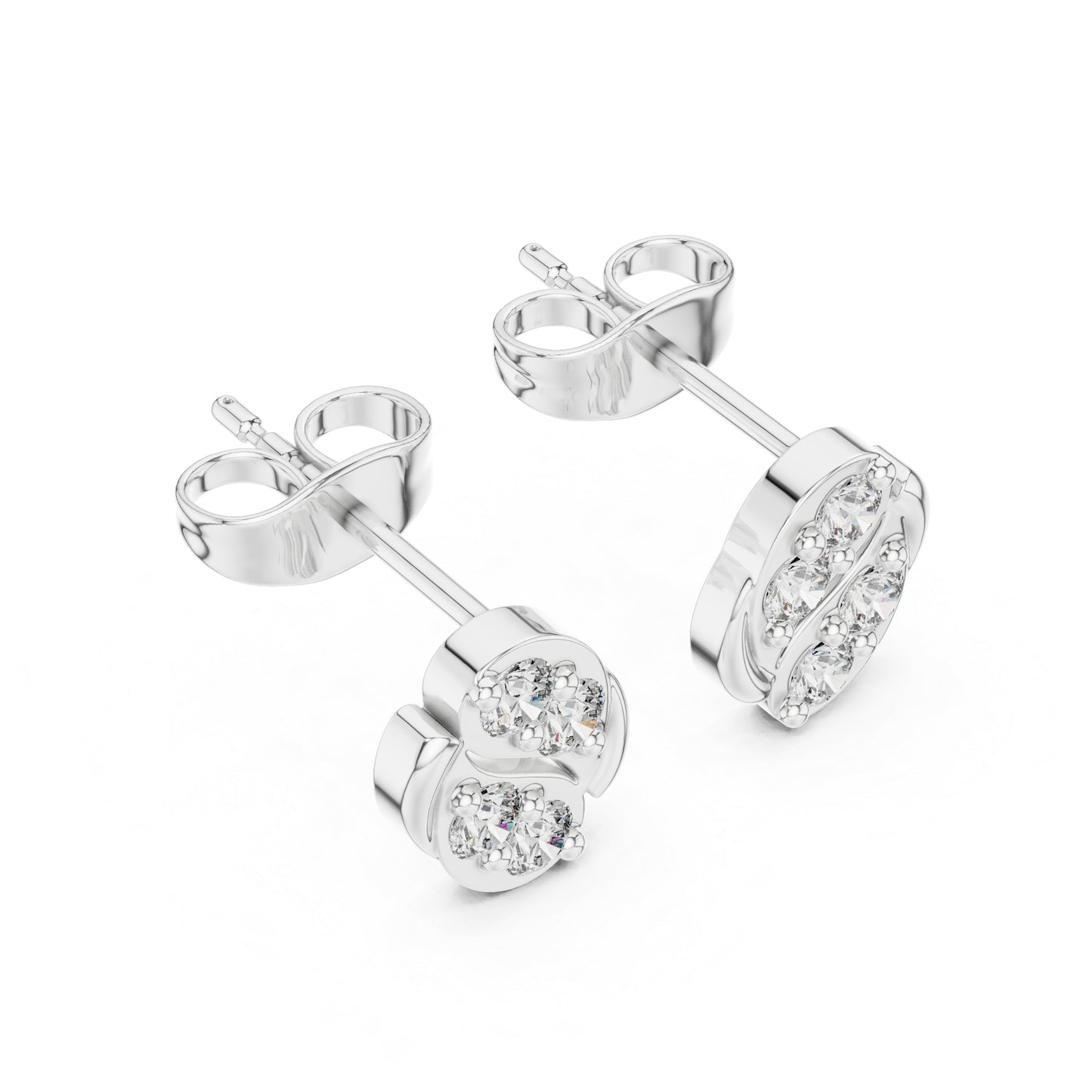 18K Rose Gold Round Lab-Grown Diamond Wedding Earrings for Women | Pure Carat