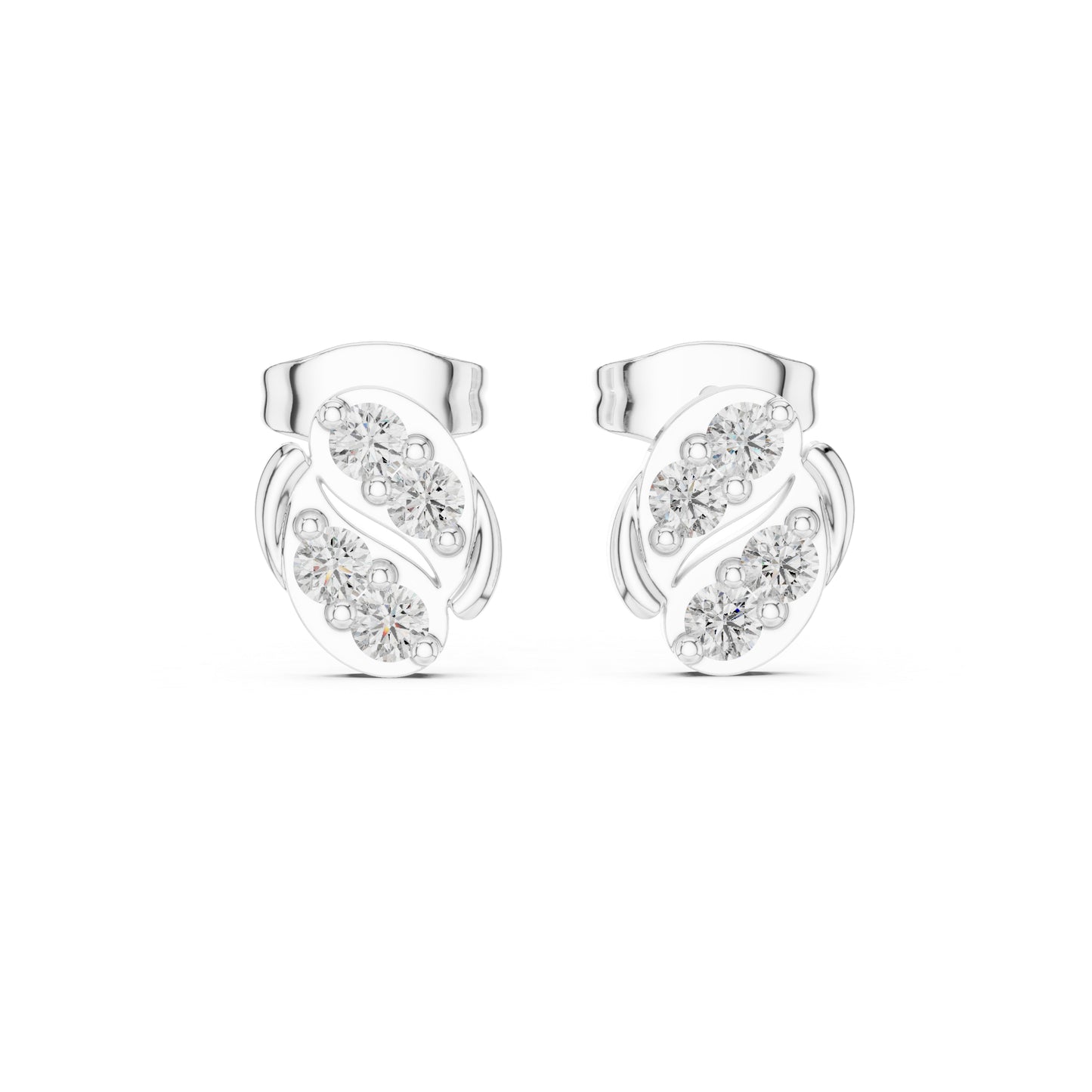 18K Rose Gold Round Lab-Grown Diamond Wedding Earrings for Women | Pure Carat