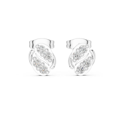 18K Rose Gold Round Lab-Grown Diamond Wedding Earrings for Women | Pure Carat