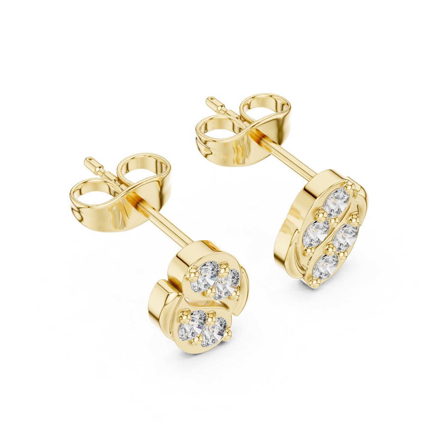 18K Rose Gold Round Lab-Grown Diamond Wedding Earrings for Women | Pure Carat