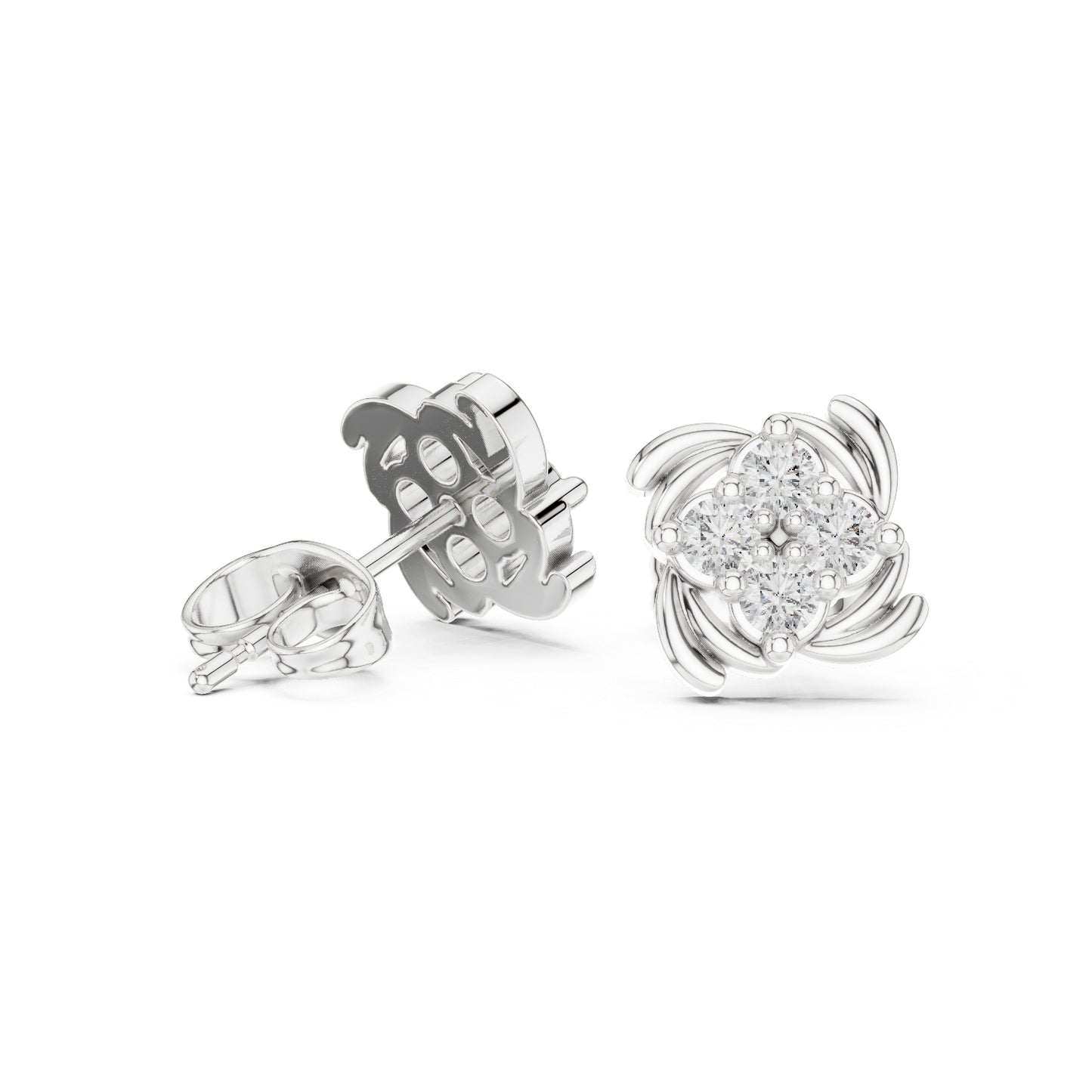 18K Yellow Gold Round Lab-Grown Diamond Wedding Earrings for Women | Pure Carat