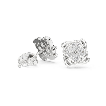 18K Yellow Gold Round Lab-Grown Diamond Wedding Earrings for Women | Pure Carat