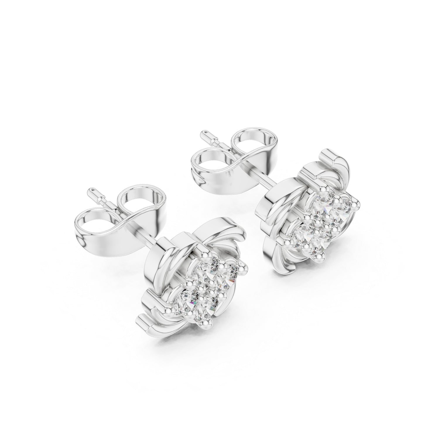 18K Yellow Gold Round Lab-Grown Diamond Wedding Earrings for Women | Pure Carat