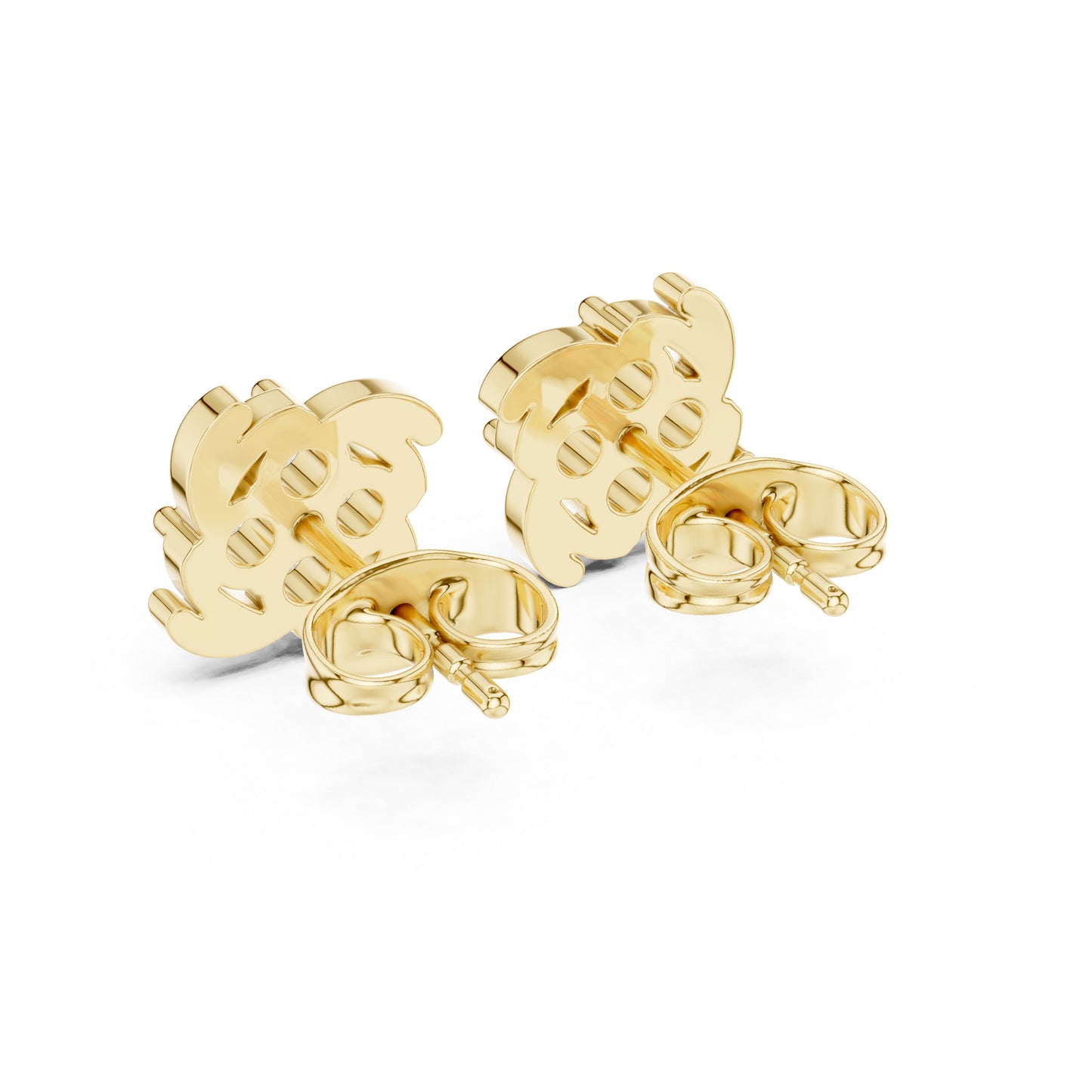 18K Yellow Gold Round Lab-Grown Diamond Wedding Earrings for Women | Pure Carat